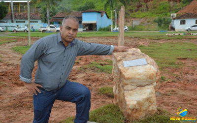 Lançamento da Pedra Fundamental da Construção da Prefeitura Municipal na Praça Filomeno Cardoso.