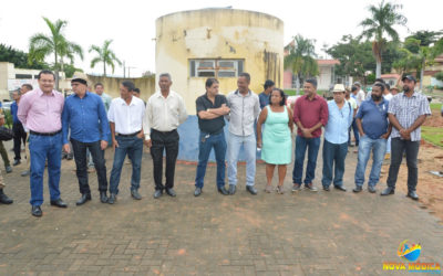 Lançamento da Pedra Fundamental da Construção da Prefeitura Municipal na Praça Filomeno Cardoso.