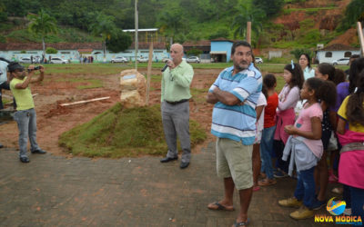 Lançamento da Pedra Fundamental da Construção da Prefeitura Municipal na Praça Filomeno Cardoso.