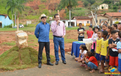 Lançamento da Pedra Fundamental da Construção da Prefeitura Municipal na Praça Filomeno Cardoso.