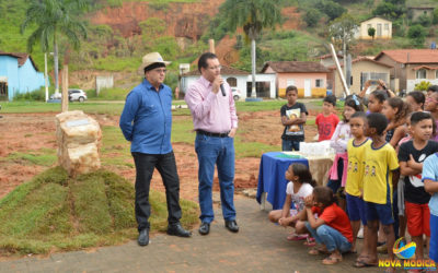 Lançamento da Pedra Fundamental da Construção da Prefeitura Municipal na Praça Filomeno Cardoso.