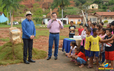 Lançamento da Pedra Fundamental da Construção da Prefeitura Municipal na Praça Filomeno Cardoso.