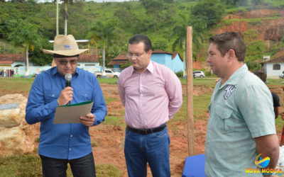 Lançamento da Pedra Fundamental da Construção da Prefeitura Municipal na Praça Filomeno Cardoso.