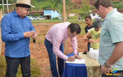 Lançamento da Pedra Fundamental da Construção da Prefeitura Municipal na Praça Filomeno Cardoso.