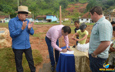 Lançamento da Pedra Fundamental da Construção da Prefeitura Municipal na Praça Filomeno Cardoso.