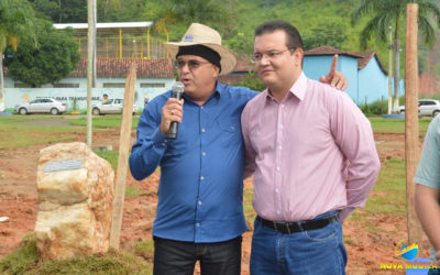 Lançamento da Pedra Fundamental da Construção da Prefeitura Municipal na Praça Filomeno Cardoso.