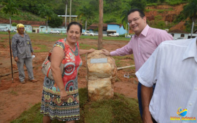 Lançamento da Pedra Fundamental da Construção da Prefeitura Municipal na Praça Filomeno Cardoso.