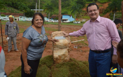 Lançamento da Pedra Fundamental da Construção da Prefeitura Municipal na Praça Filomeno Cardoso.