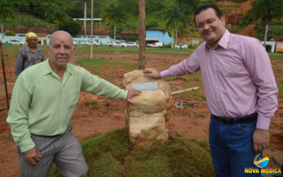 Lançamento da Pedra Fundamental da Construção da Prefeitura Municipal na Praça Filomeno Cardoso.