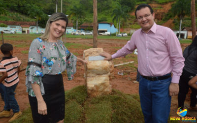 Lançamento da Pedra Fundamental da Construção da Prefeitura Municipal na Praça Filomeno Cardoso.