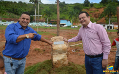 Lançamento da Pedra Fundamental da Construção da Prefeitura Municipal na Praça Filomeno Cardoso.