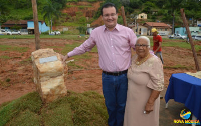 Lançamento da Pedra Fundamental da Construção da Prefeitura Municipal na Praça Filomeno Cardoso.