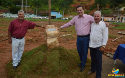 Lançamento da Pedra Fundamental da Construção da Prefeitura Municipal na Praça Filomeno Cardoso.