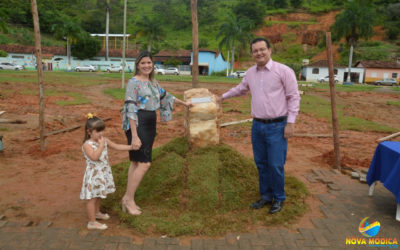 Lançamento da Pedra Fundamental da Construção da Prefeitura Municipal na Praça Filomeno Cardoso.