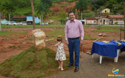 Lançamento da Pedra Fundamental da Construção da Prefeitura Municipal na Praça Filomeno Cardoso.