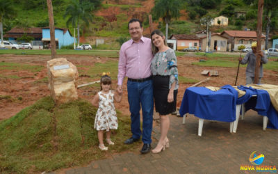 Lançamento da Pedra Fundamental da Construção da Prefeitura Municipal na Praça Filomeno Cardoso.