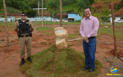 Lançamento da Pedra Fundamental da Construção da Prefeitura Municipal na Praça Filomeno Cardoso.